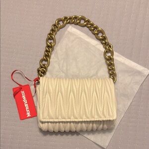 Quilted Top Handle Purse with Gold Chain